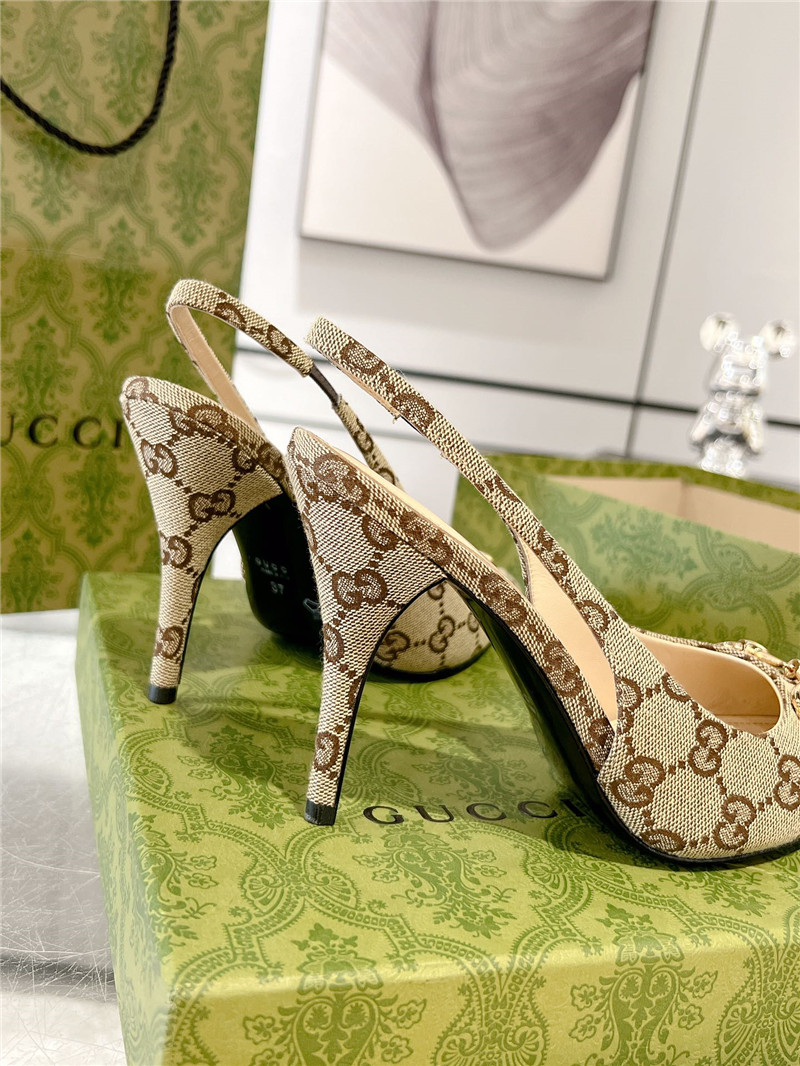 Gvc*1 gg canvas slingback pumps in beige & ebony