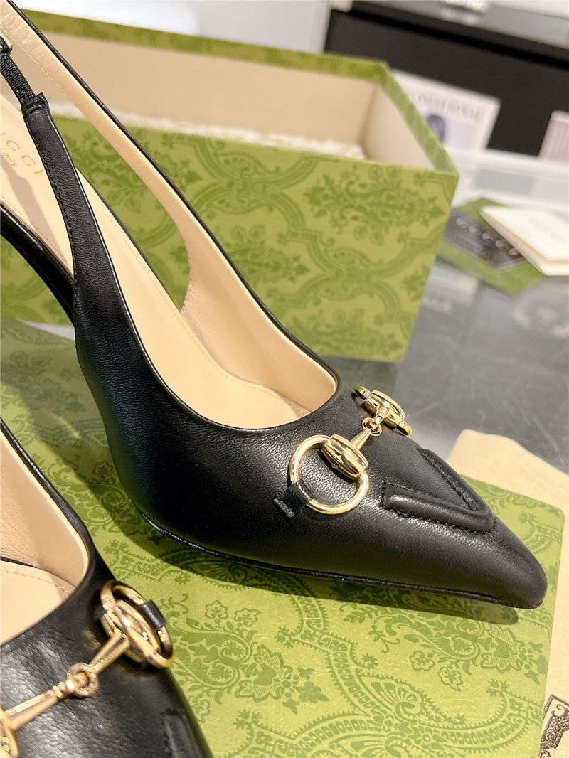 Gvc*1 horsebit slingback pumps in black leather