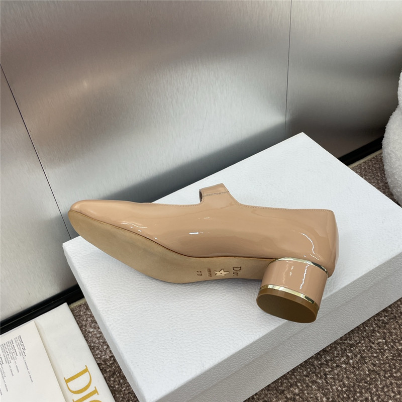 D10r miss D10r strap pumps nude patent calfskin