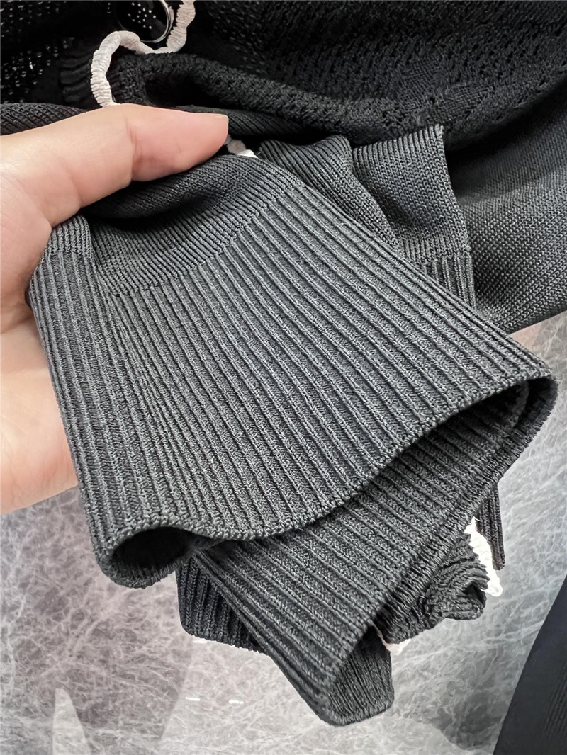 Ch**el crop lace trim cardigan black