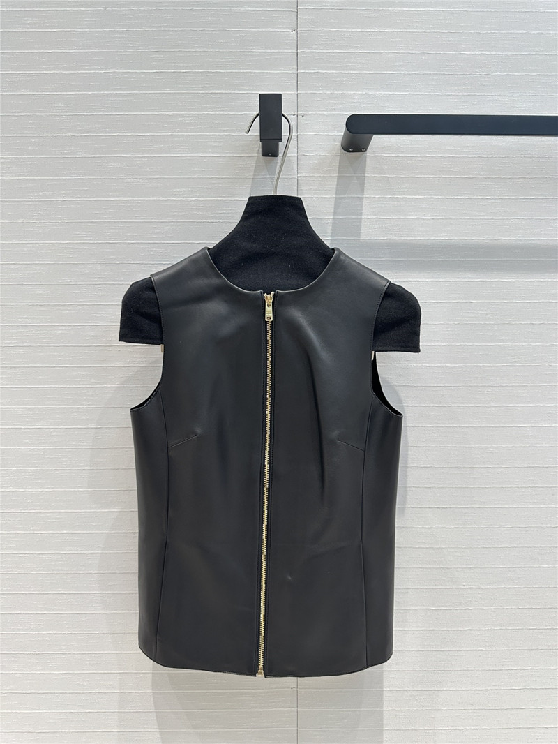 Pra*a leather vest small jacket replica d&g clothing