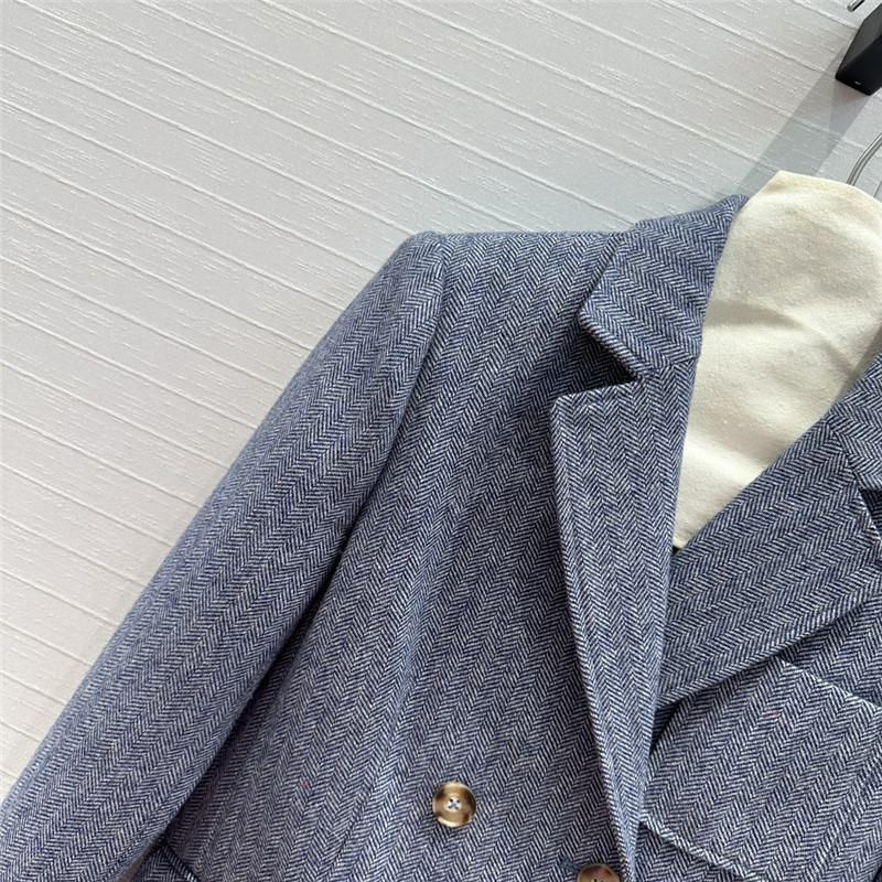 L0ew* haze blue herringbone suit jacket replica clothing