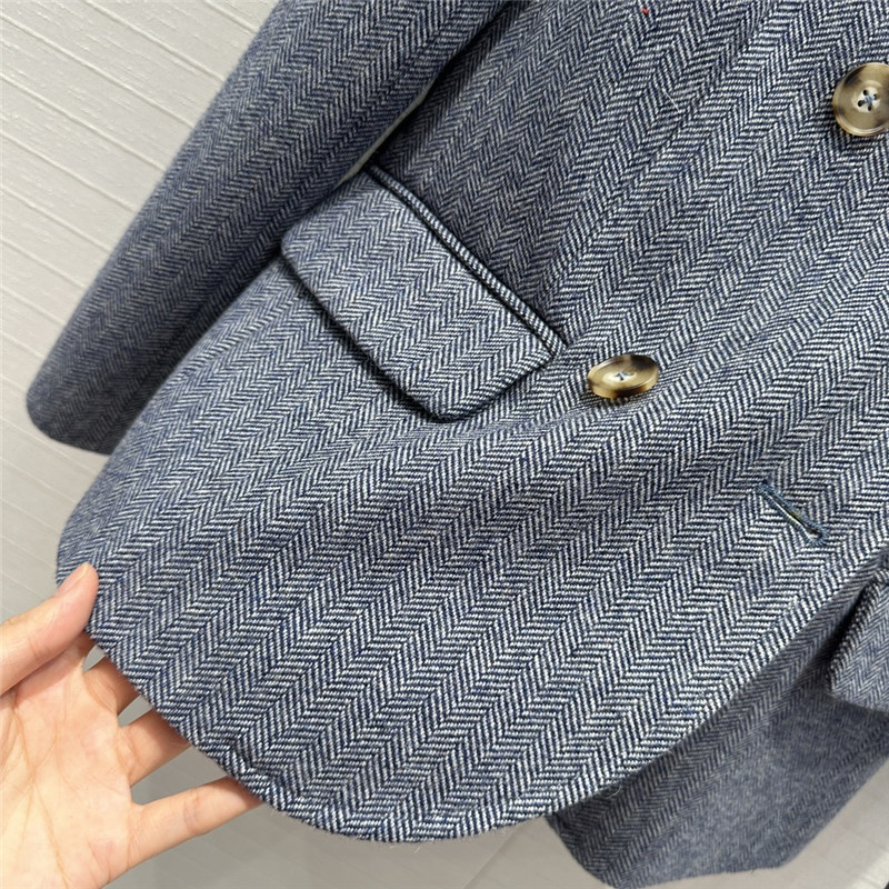 L0ew* haze blue herringbone suit jacket replica clothing