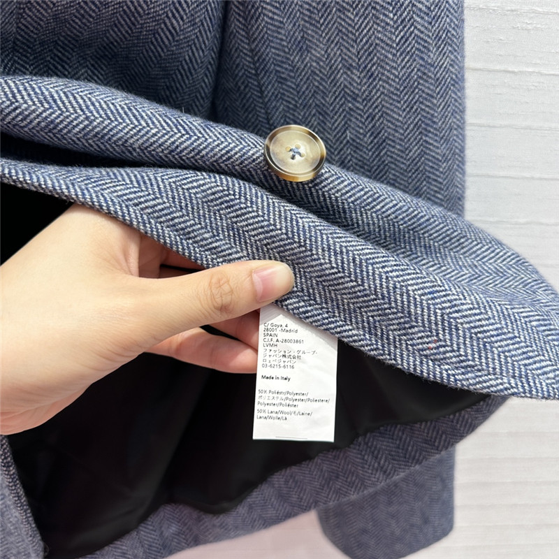 L0ew* haze blue herringbone suit jacket replica clothing
