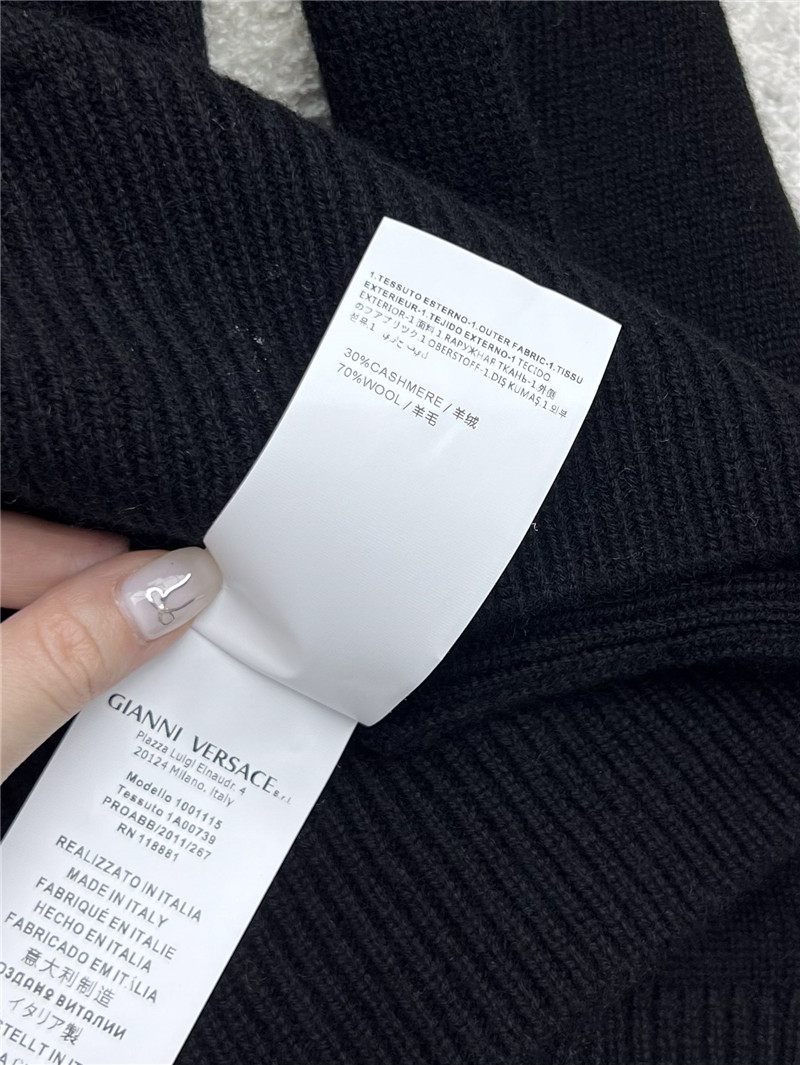 Versace Cashmere-Blend Boxy Sweater in Black