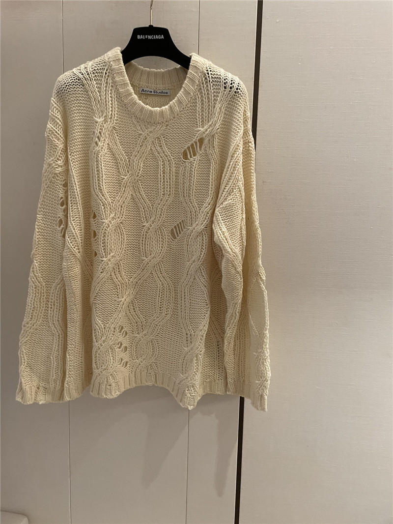 Acne Studios Distressed Cable Knit Sweater