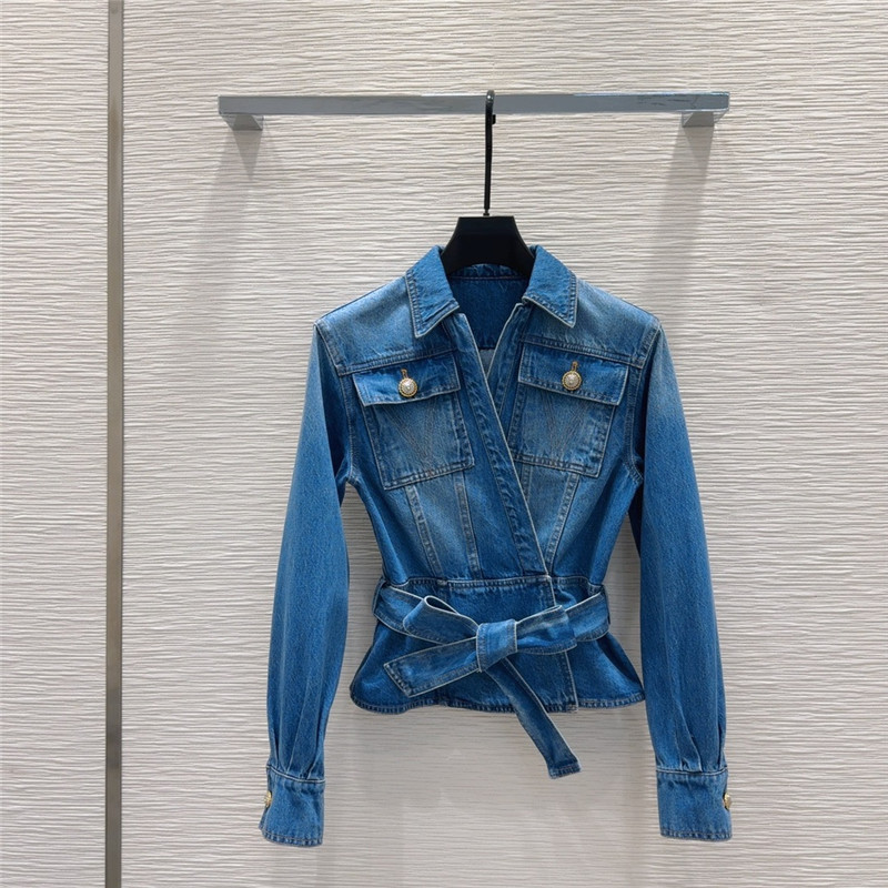 Balmain long sleeve denim short jacket replica d&g clothing