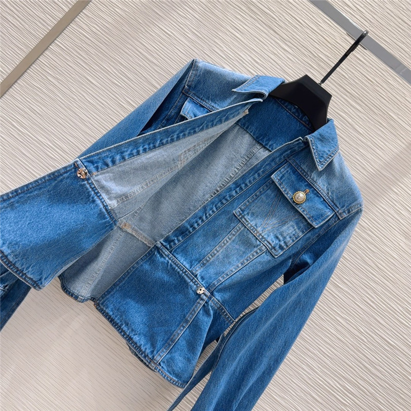 Balmain long sleeve denim short jacket replica d&g clothing
