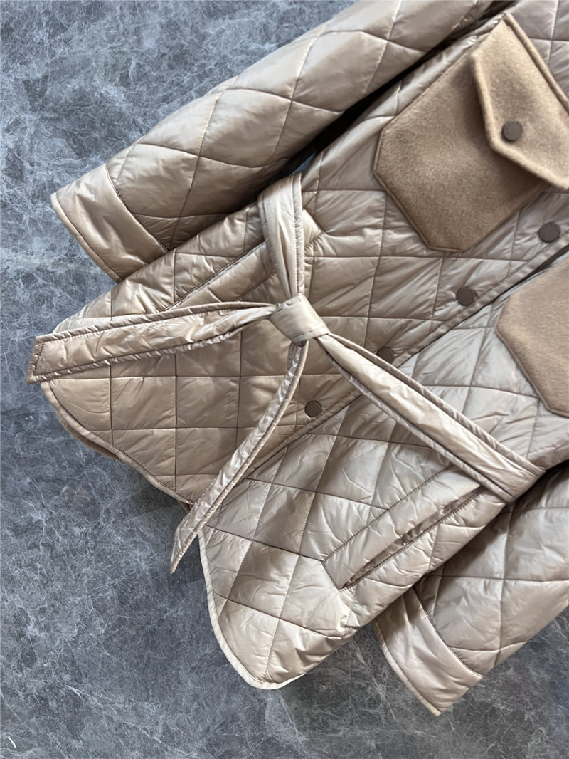 Vanitoo wool patchwork belt quilted coat replica clothes