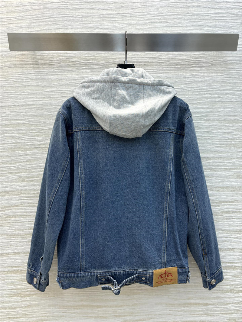 Pra*a fake two piece denim jacket replica clothing