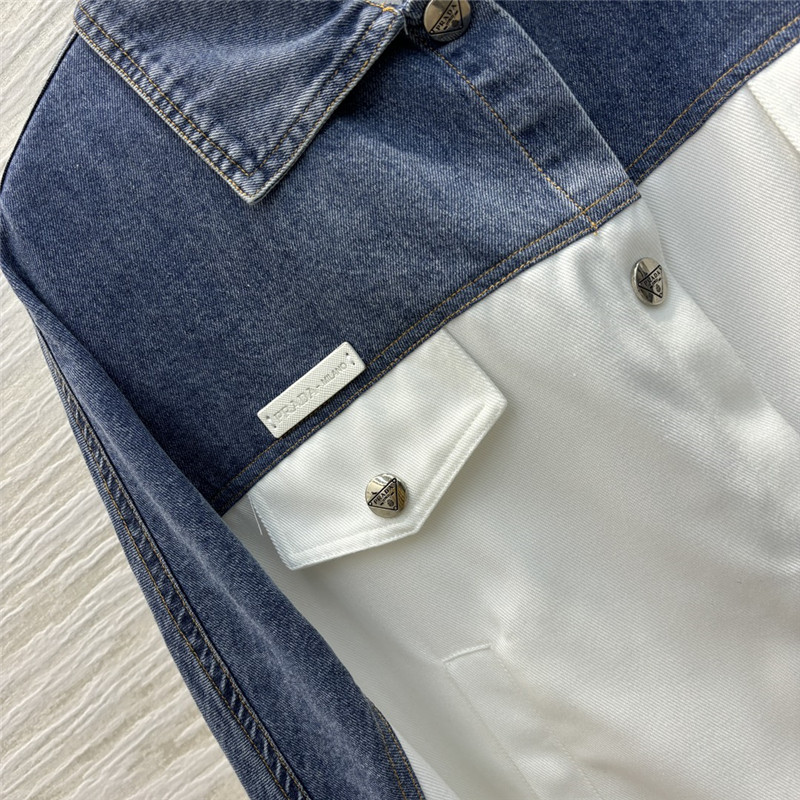 Pra*a lapel denim jacket replica d&g clothing