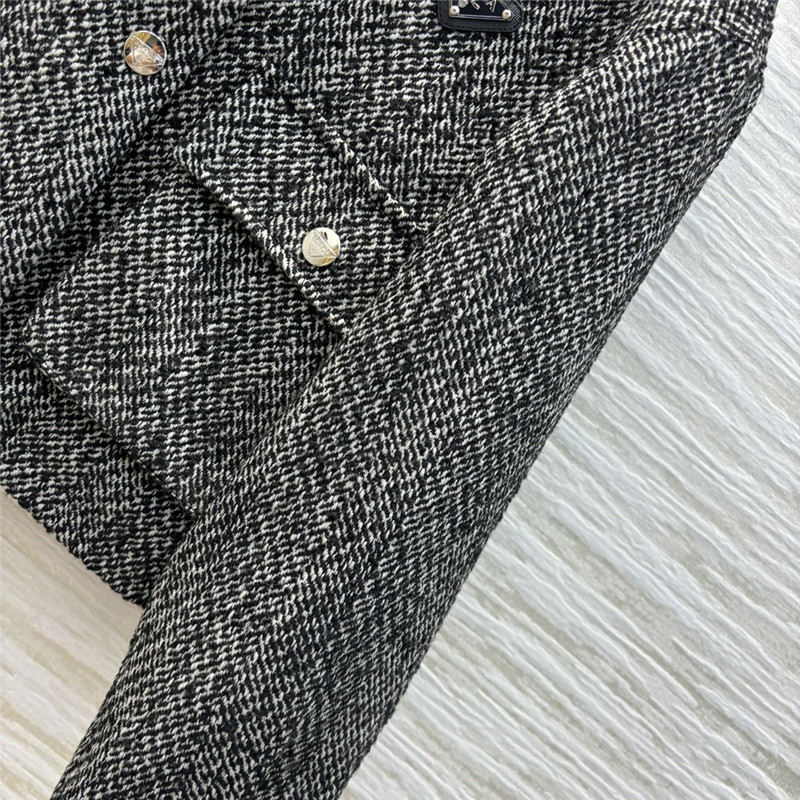 Pra*a patchwork wool coat replica designer clothes