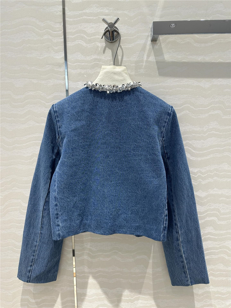 M1um1u beaded denim jacket replica designer clothes