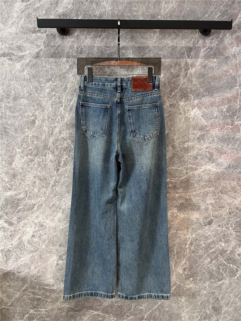 l0vis Vvtt0n lv rhinestone denim trousers replica clothes