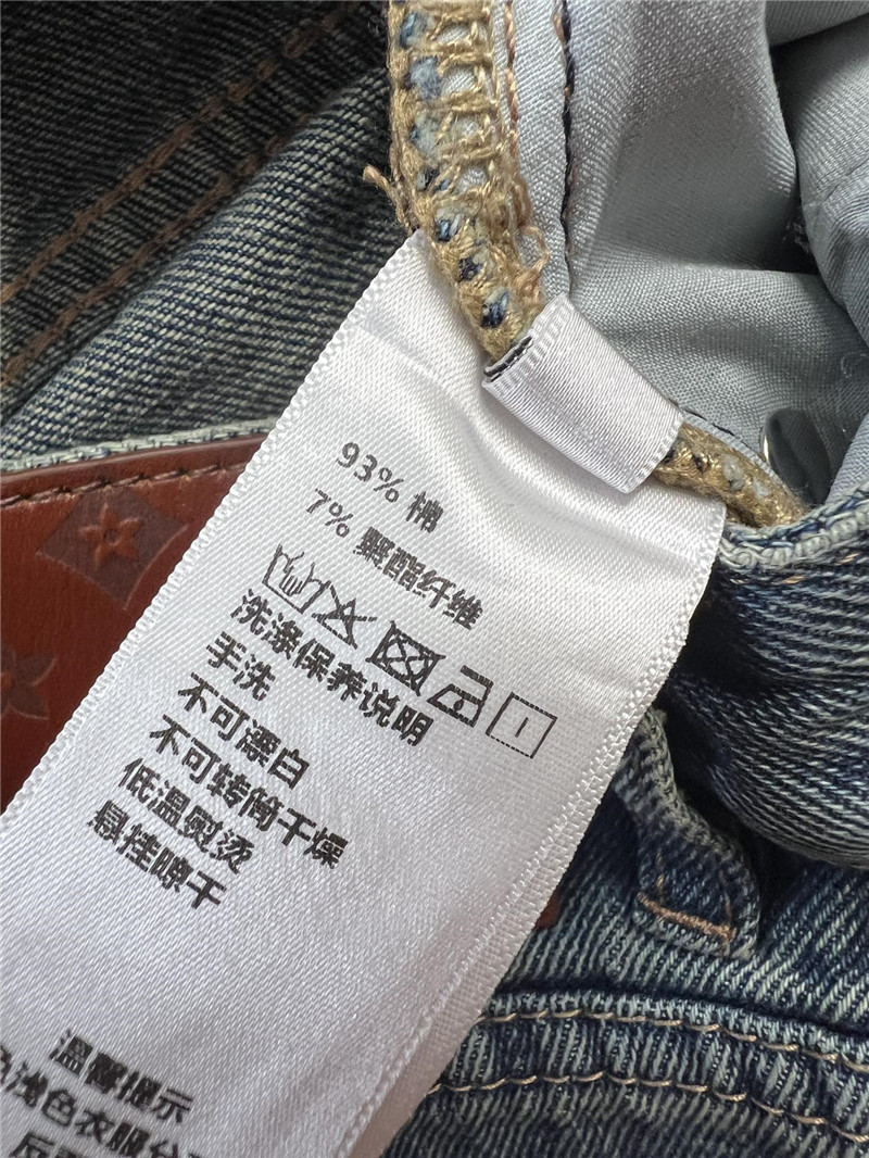 l0vis Vvtt0n lv rhinestone denim trousers replica clothes