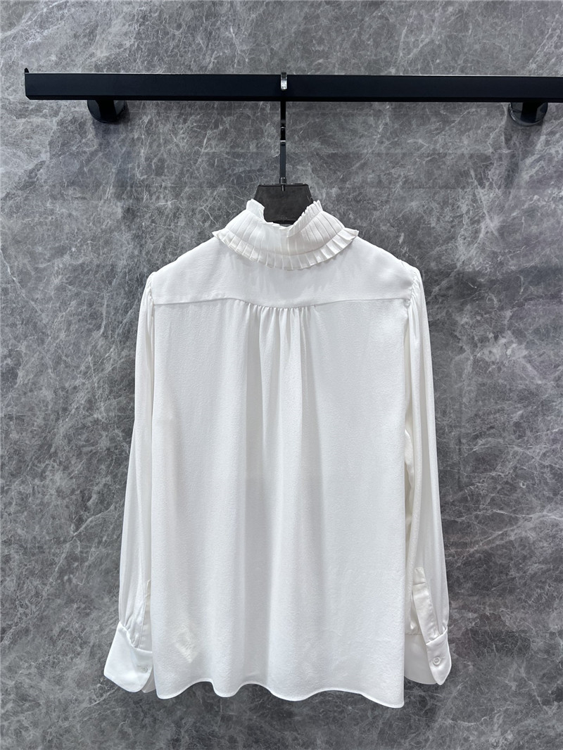 l0vis Vvtt0n lv pleated lace collar silk shirt replica clothes