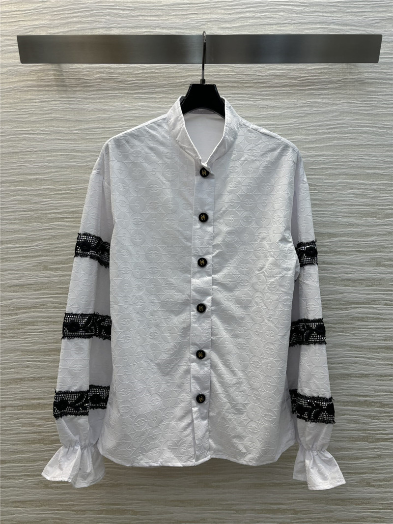 Ch**el 5 letters flocked white shirt replicas clothes