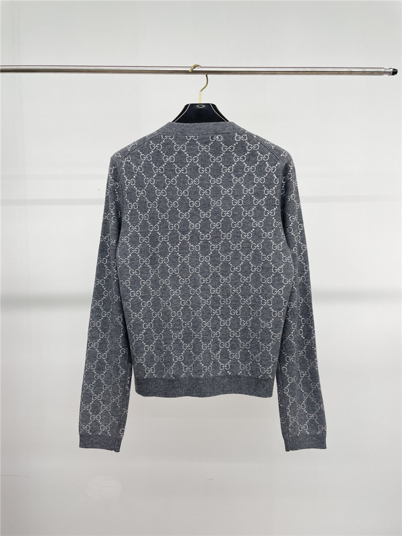 Gvc*1 gg crystal-embellished cardigan in grey