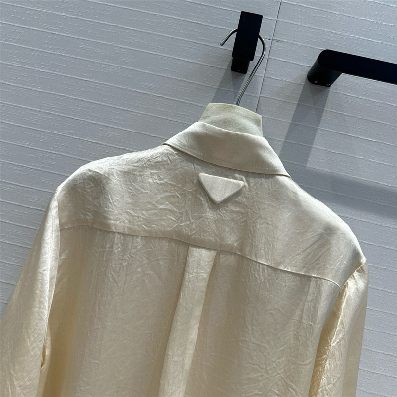 pra*a beaded D1am0nd collar shirt replica designer clothes