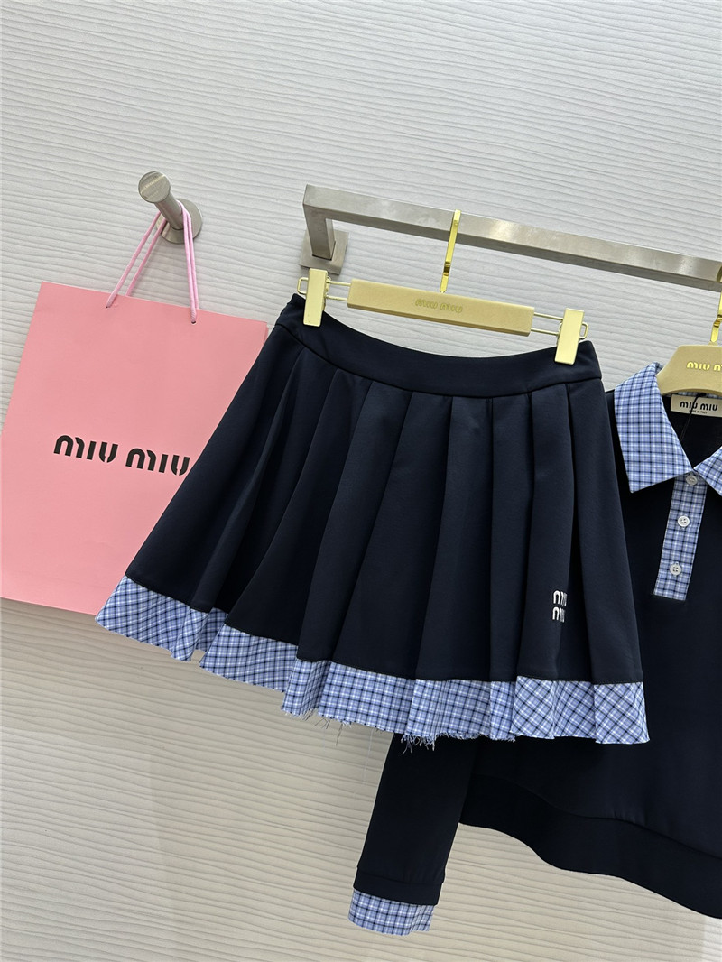 M1um1u long sleeve polo collar dress replicas clothes