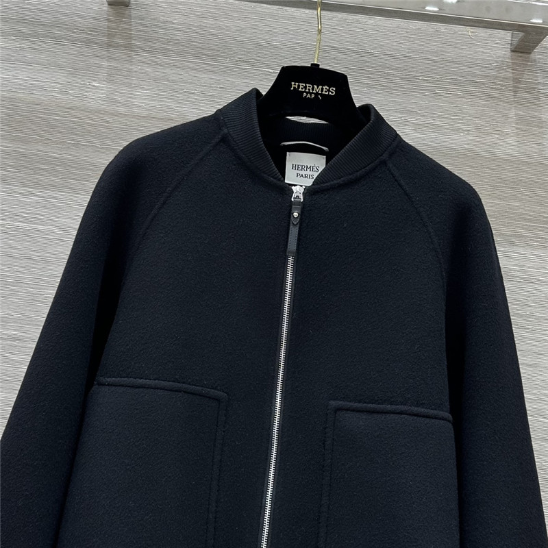 H**me5 black wool bomber jacket