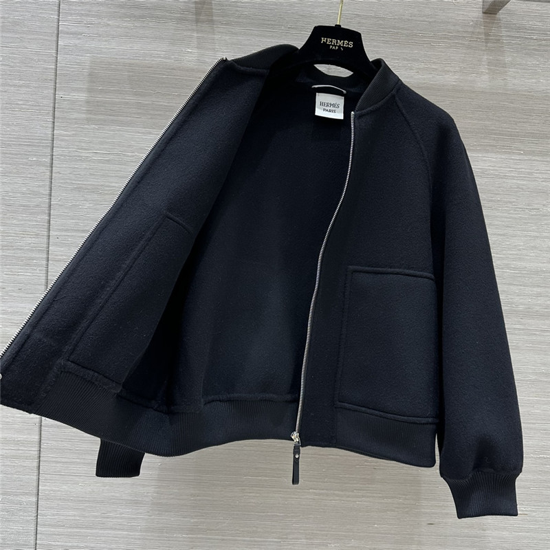 H**me5 black wool bomber jacket
