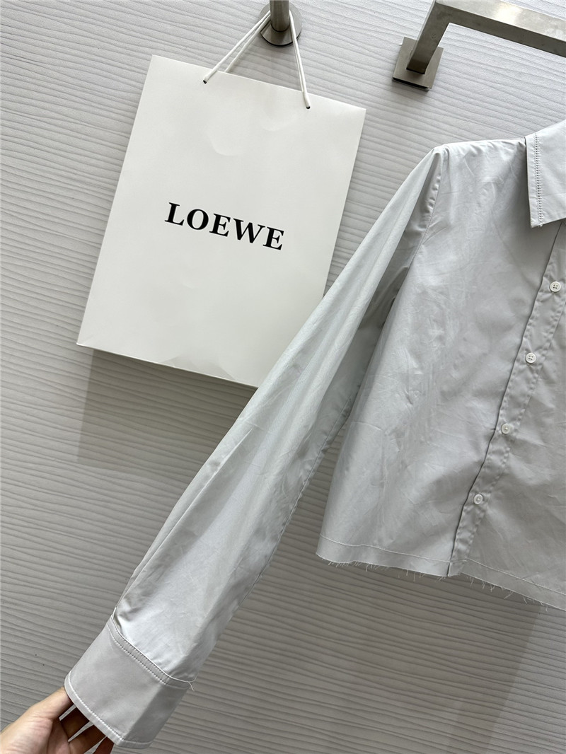 L0ew* embroidered raw edge shirt replicas clothes