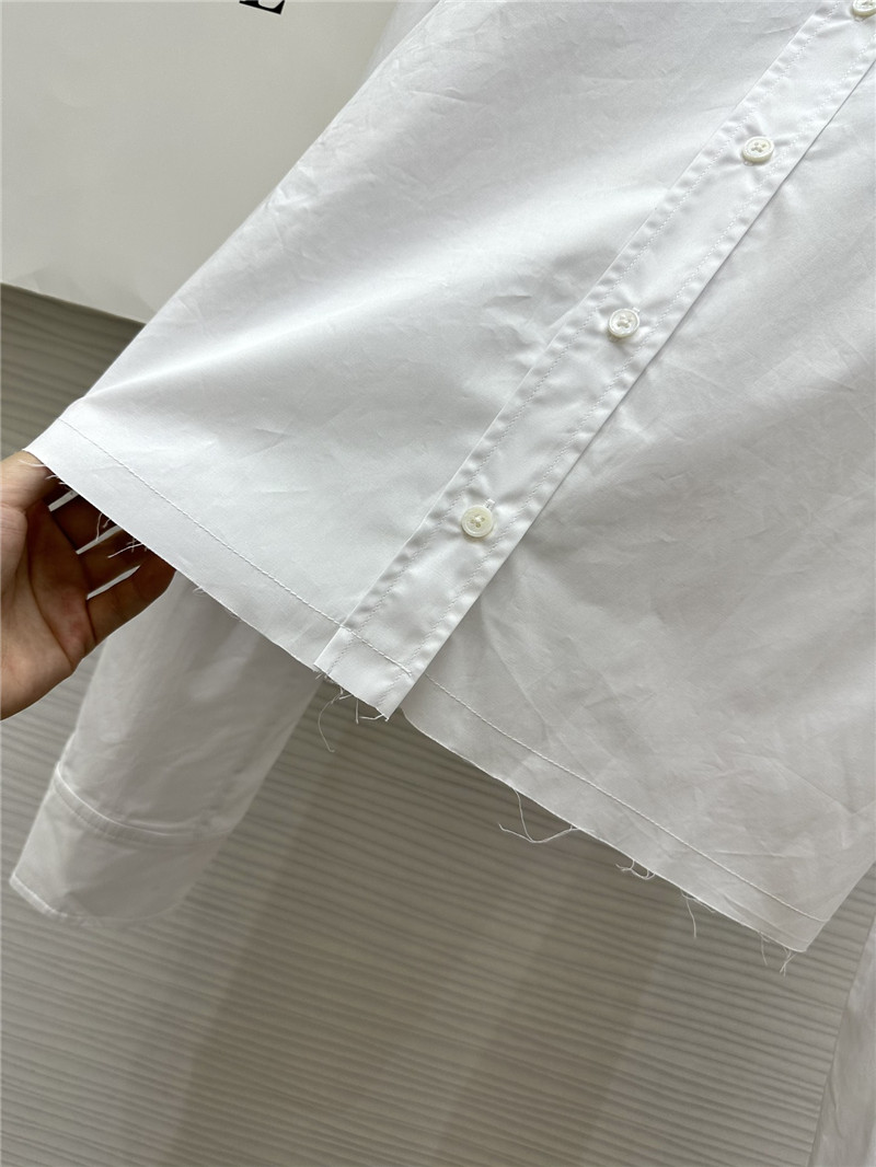 L0ew* embroidered raw edge shirt replicas clothes
