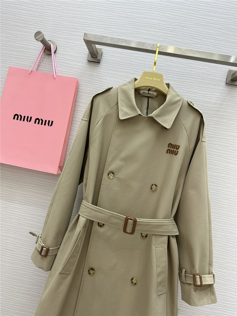 M1um1u lapel long trench coat cheap replica designer clothes