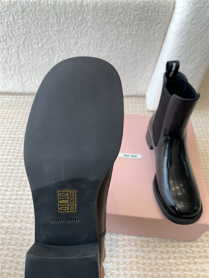 Miu Miu Black Flat Chelsea Boots