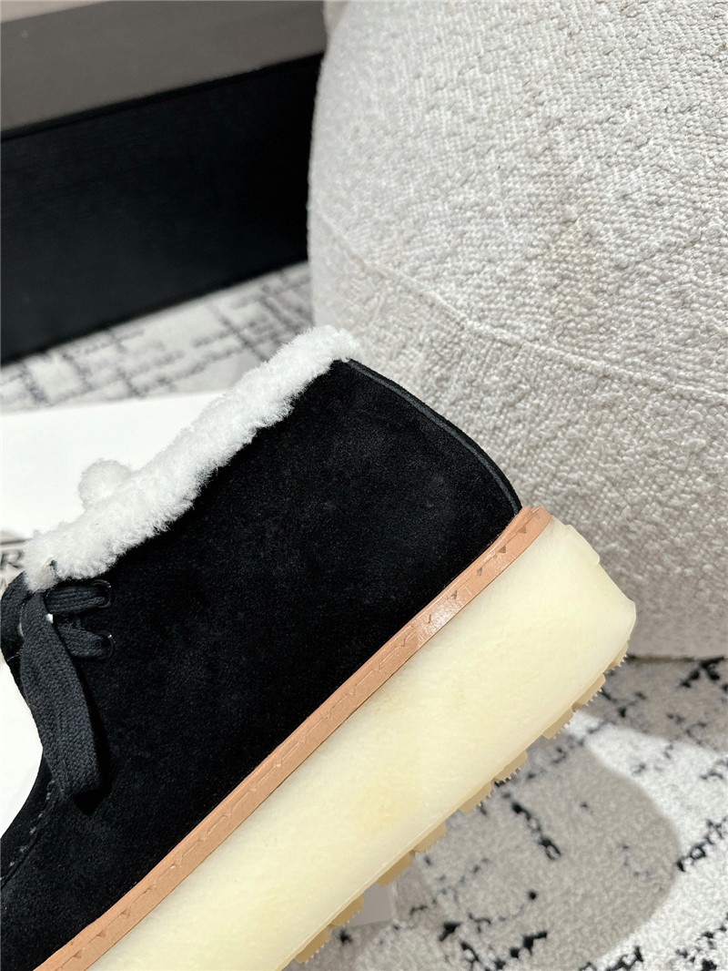 Pra*a suede shearling platform ankle boots