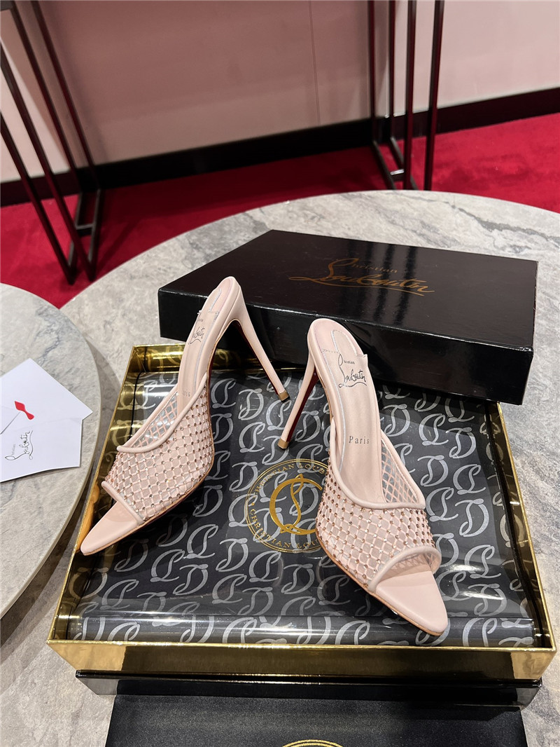 Chr1st1an louboutin leche apostropha mule mesh strass