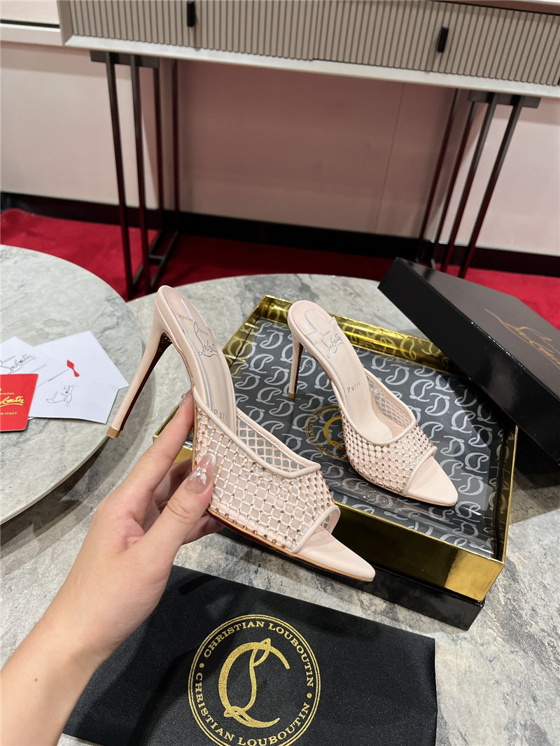 Chr1st1an louboutin leche apostropha mule mesh strass