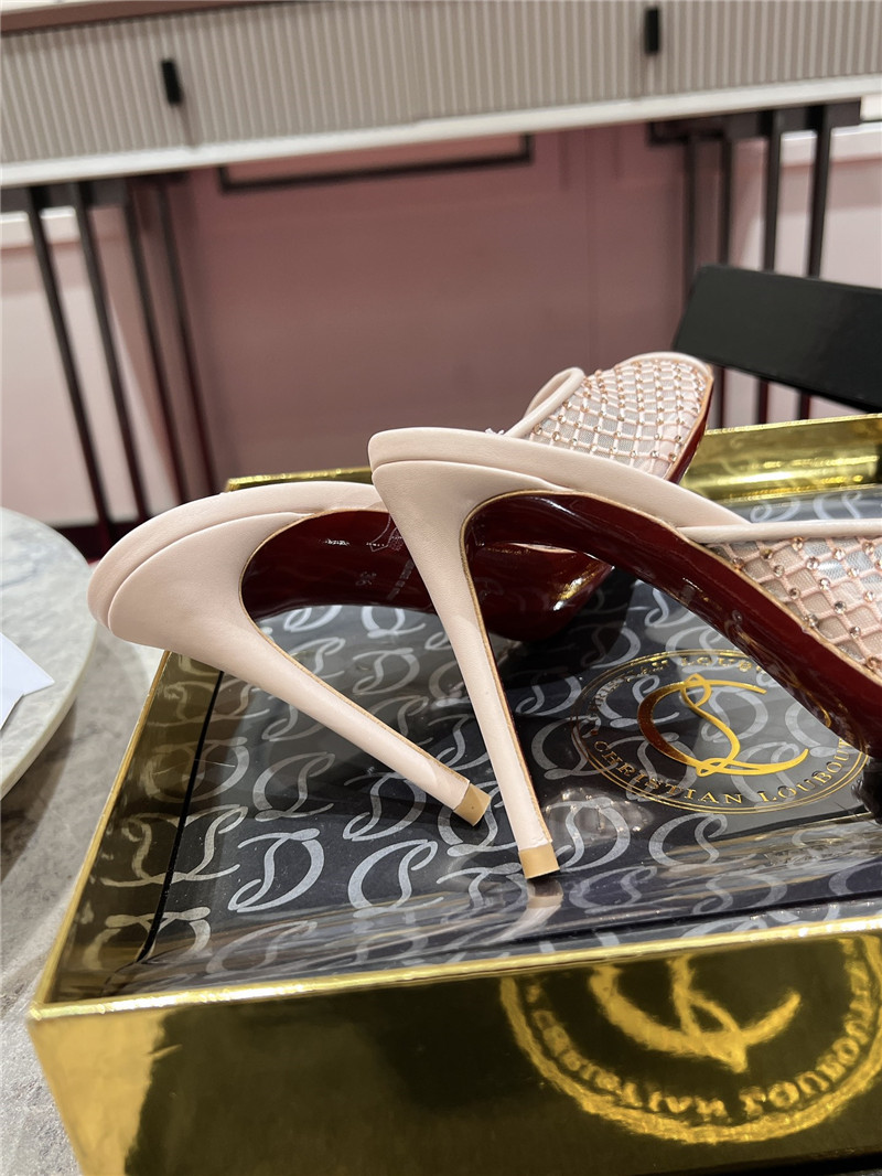Chr1st1an louboutin leche apostropha mule mesh strass