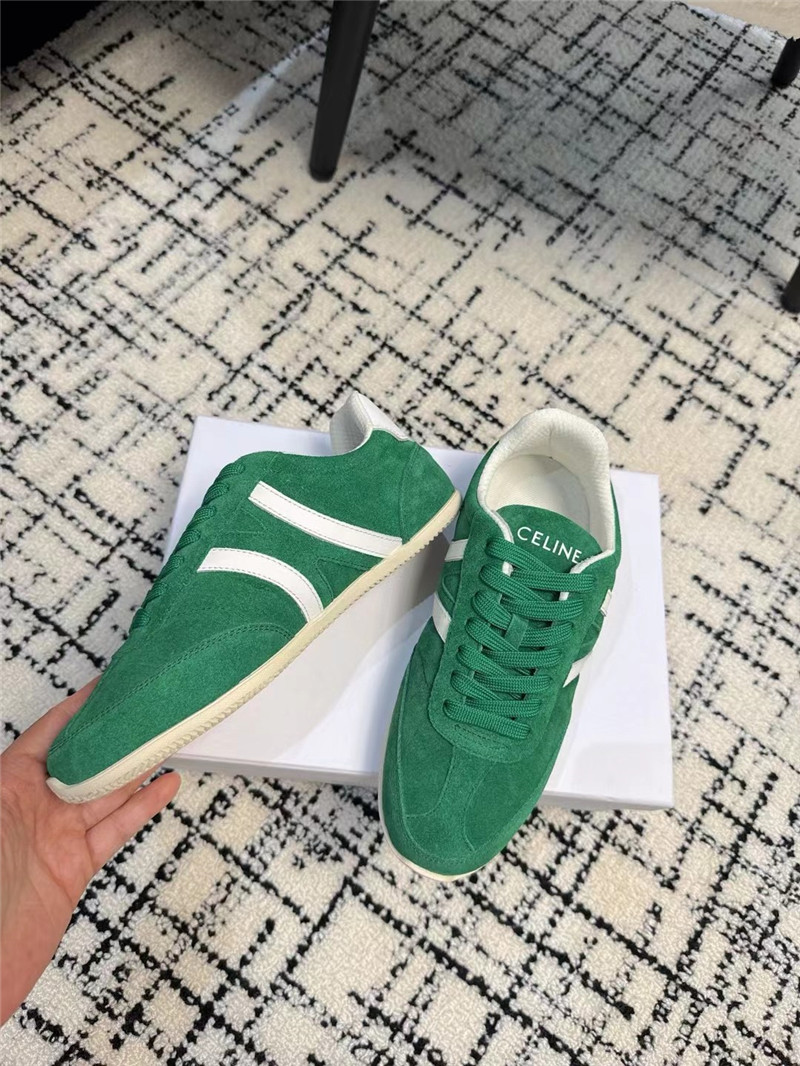 Ce1i*e green suede sneakers