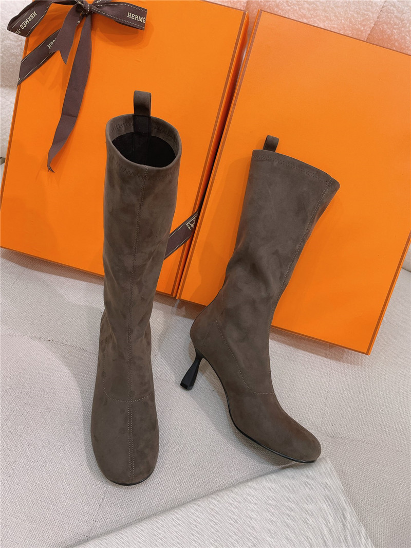 H**me5 women’s brown suede mid calf boots