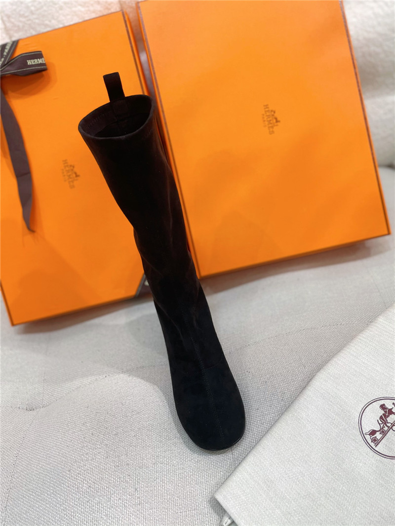 H**me5 women’s black suede mid calf boots