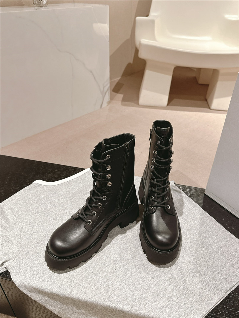 Ce1i*e bulky lace-up boots in calfskin