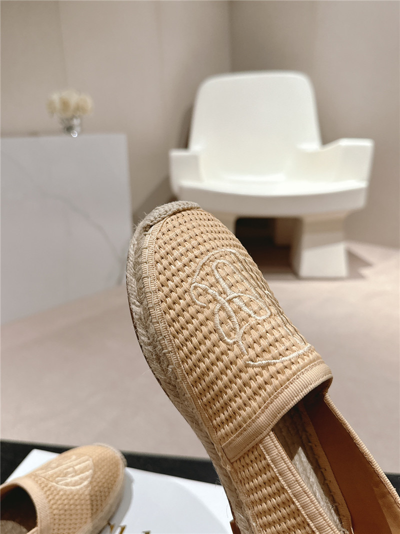 Chloé Isla Beige Espadrille Raffia Fibre Loafers