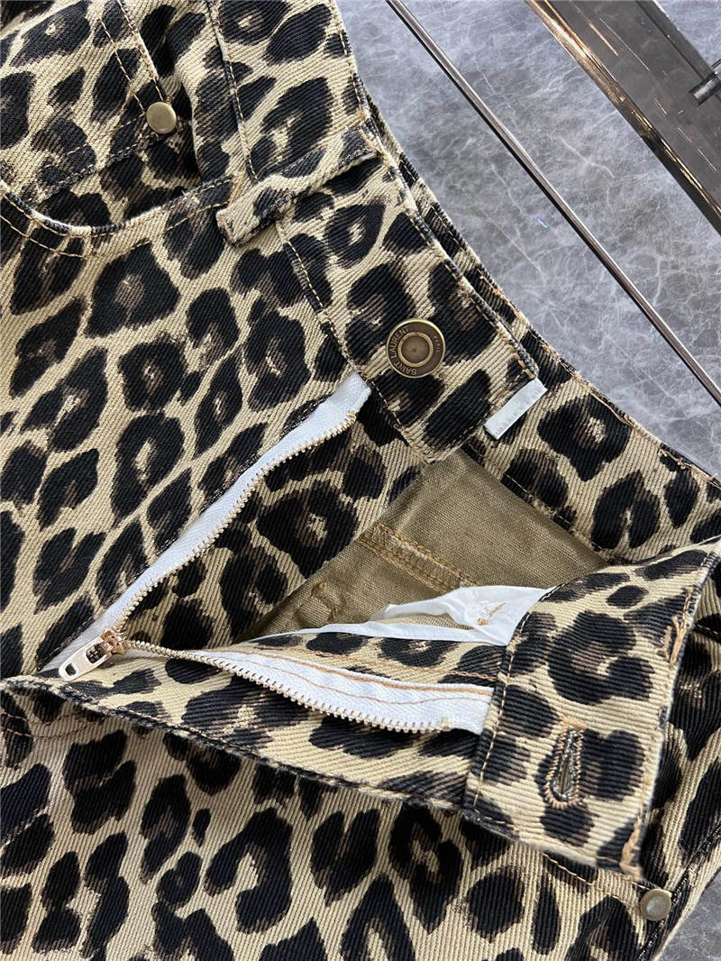 Y51 leopard print straight pants