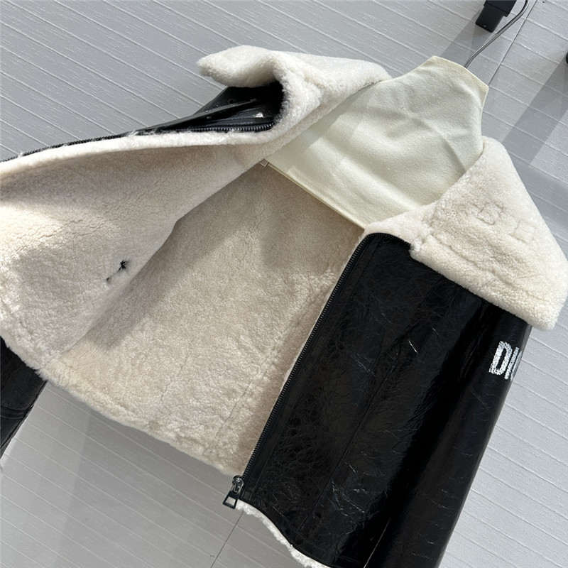 D10r leather and shearling biker jacket