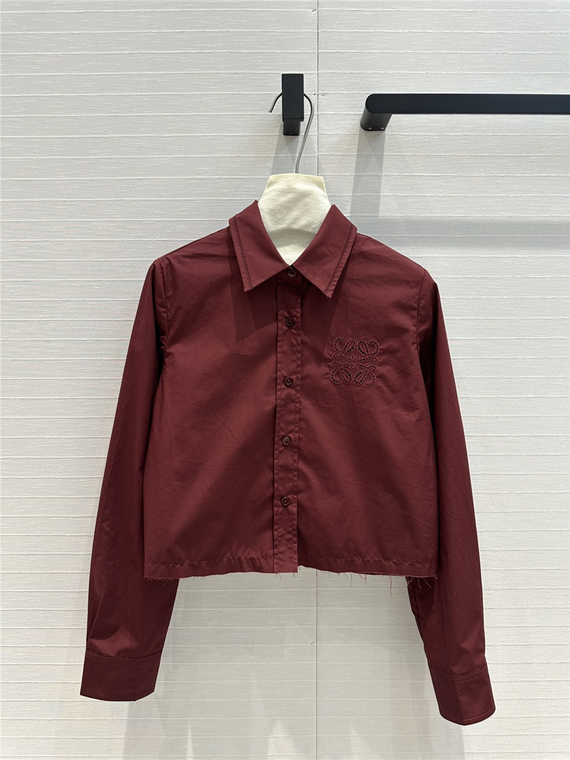 L0ew* embroidered cropped shirt