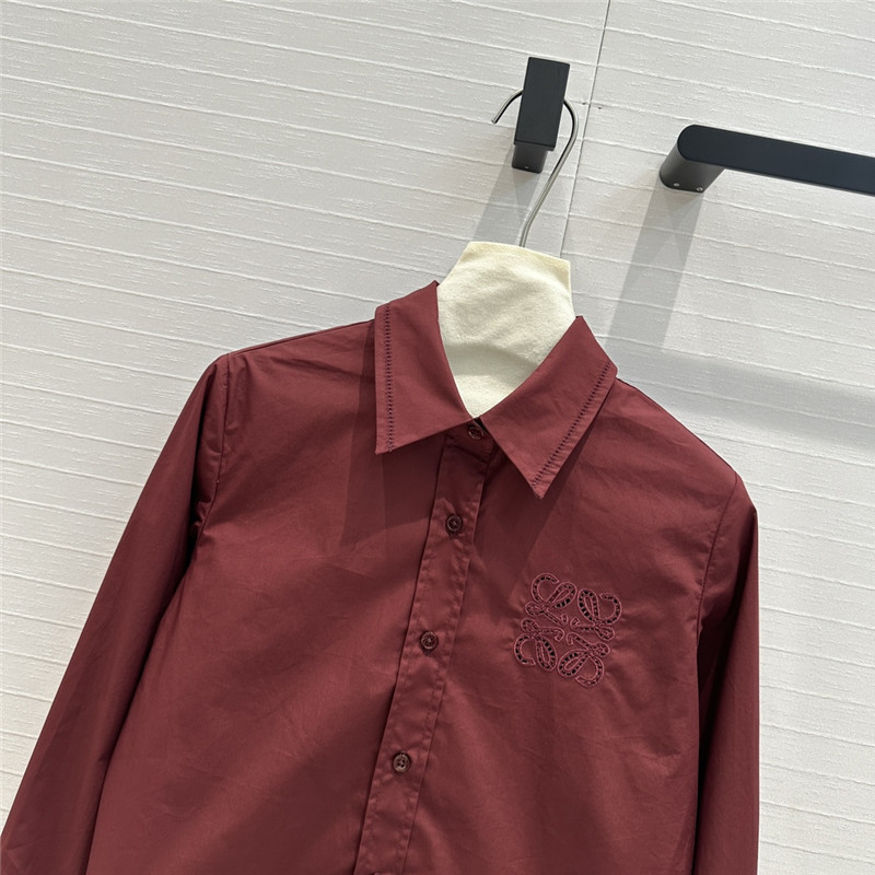 L0ew* embroidered cropped shirt