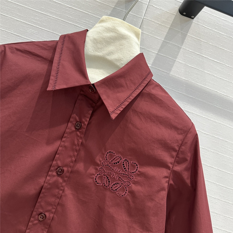 L0ew* embroidered cropped shirt