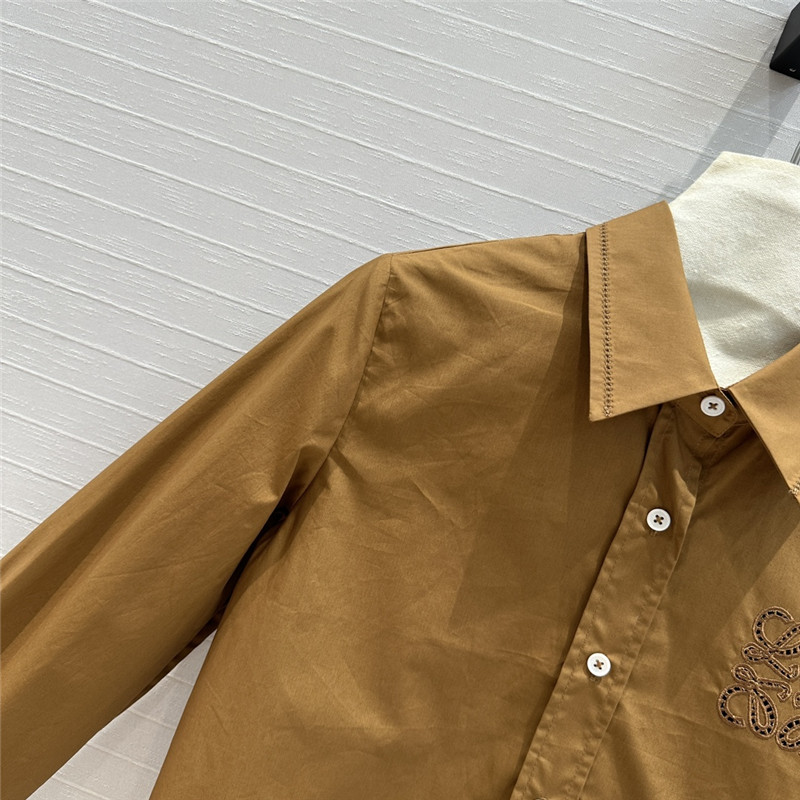L0ew* embroidered cropped shirt