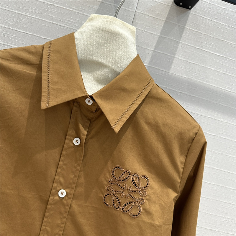 L0ew* embroidered cropped shirt