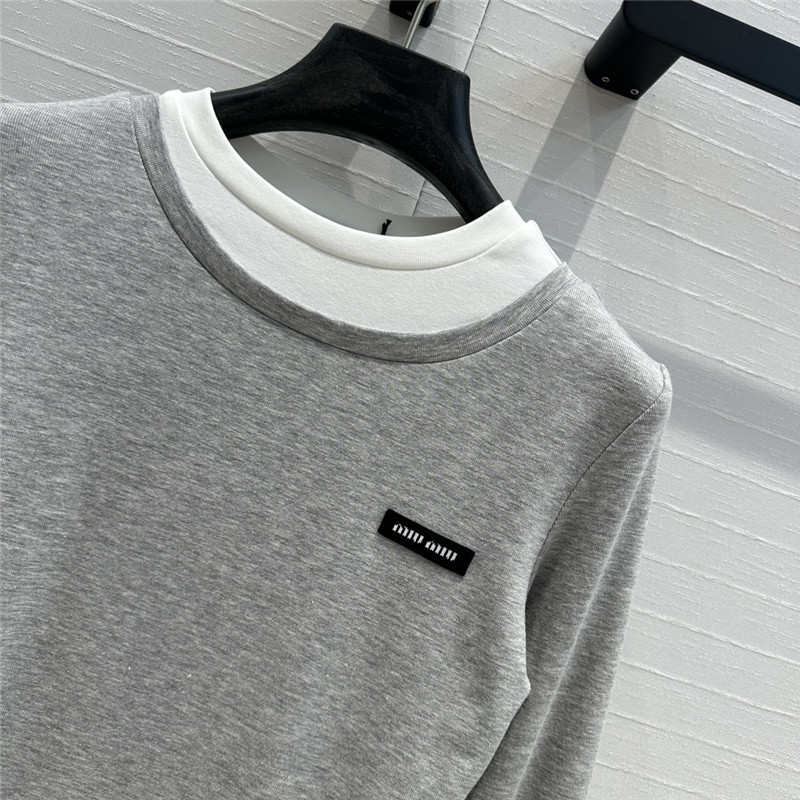 M1um1u basic long-sleeved t-shirt