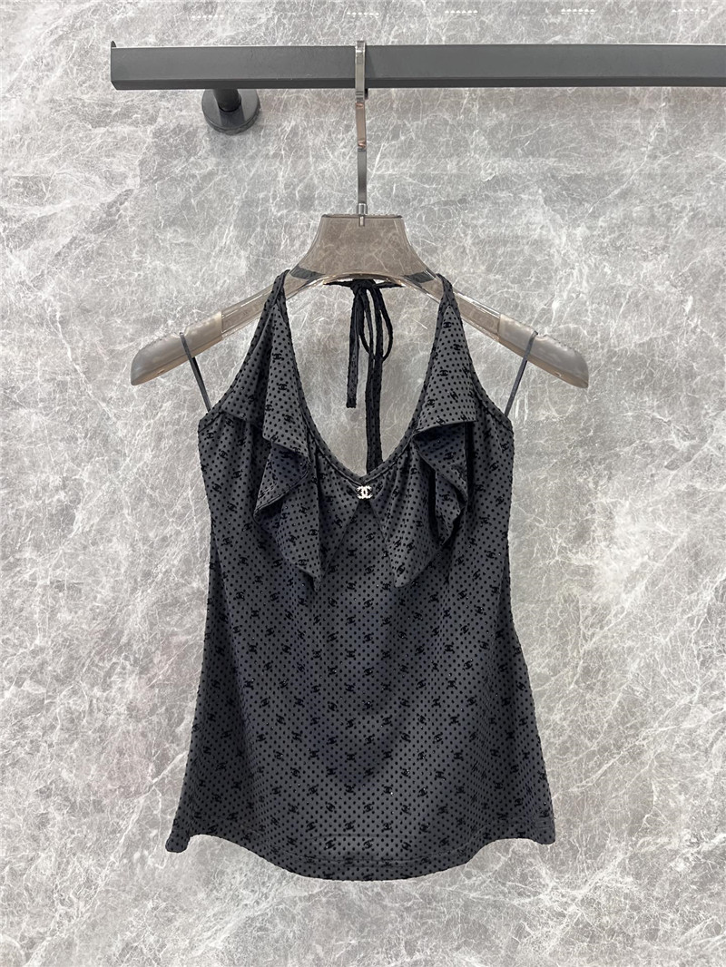 Ch**el ruffled halterneck camisole