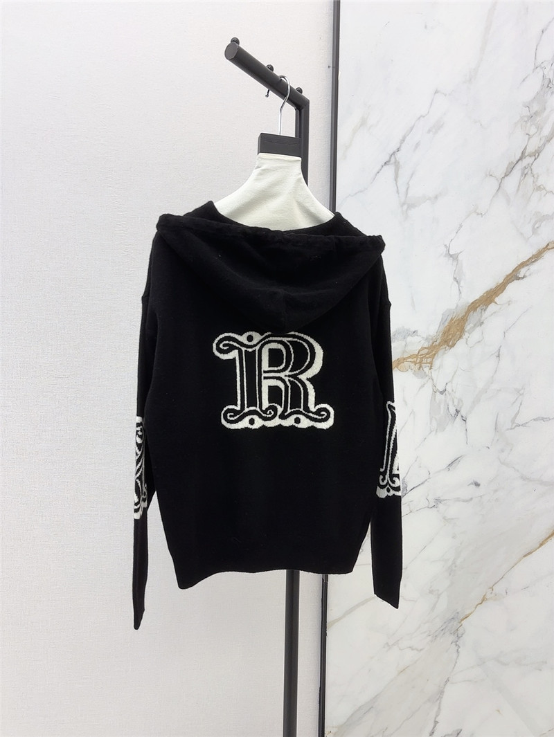 Vanitoo Logo-Intarsia Knit Hoodie in Black