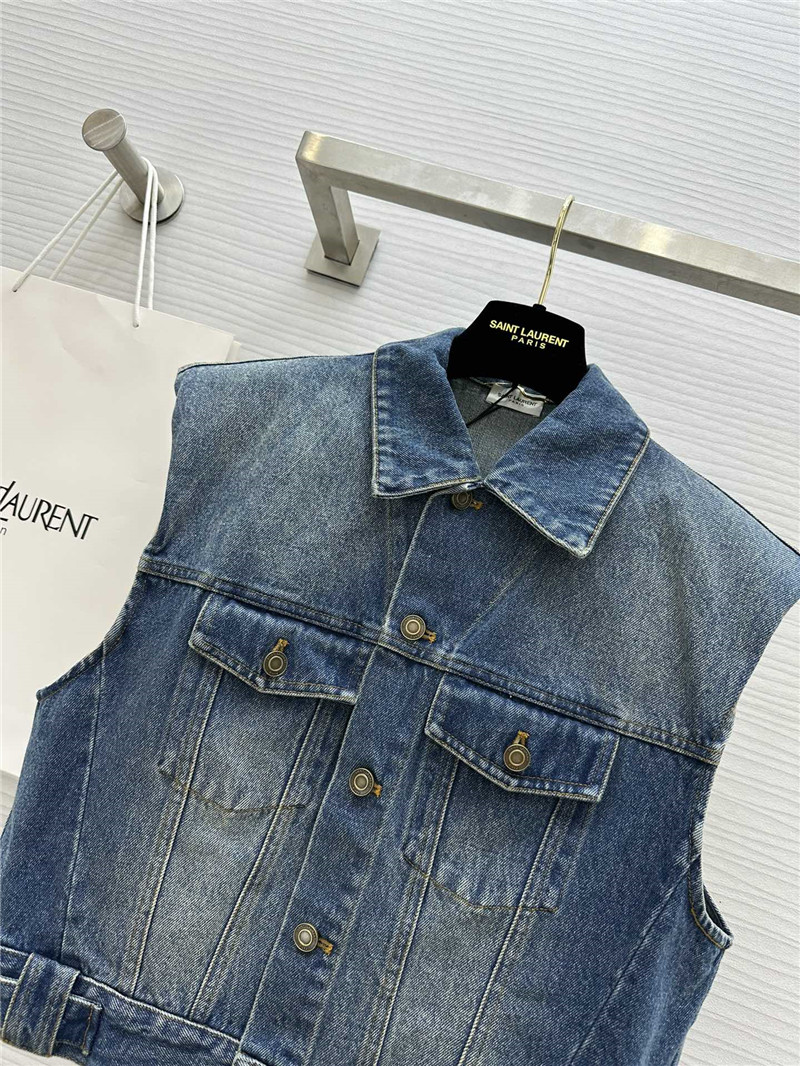 Y51 long denim vest